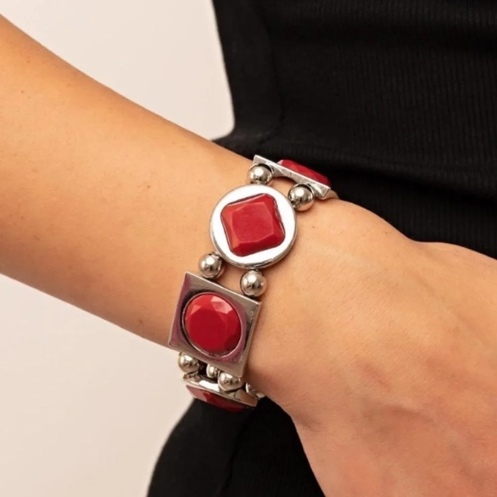 Asymmetrical A Lister Red Bracelet